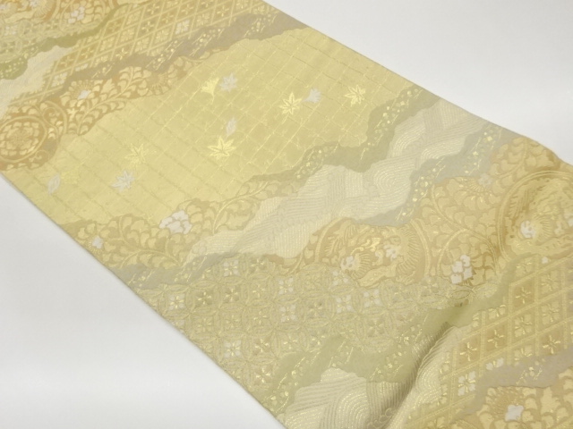 JAPANESE FUKURO OBI / WOVEN MICHINAGADORI / BY HATTORI ORIMONO